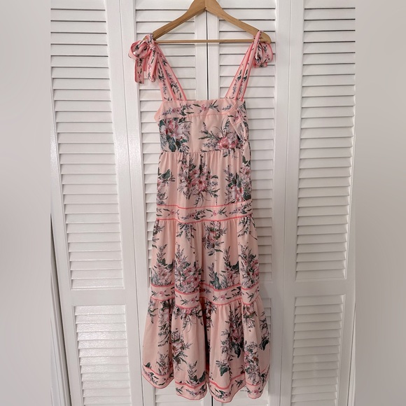 Vici Dresses & Skirts - Vici Pink Floral Maxi Dress with Tie Straps
